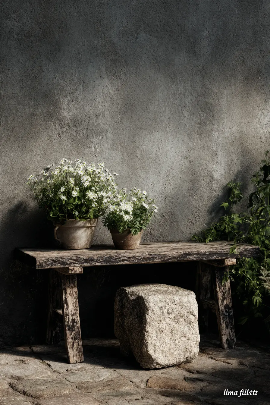 Rustic Bench with DIY Charm