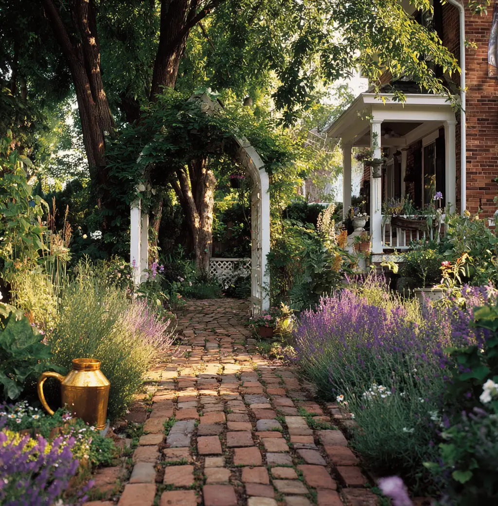 Charming Brick Pathway Garden