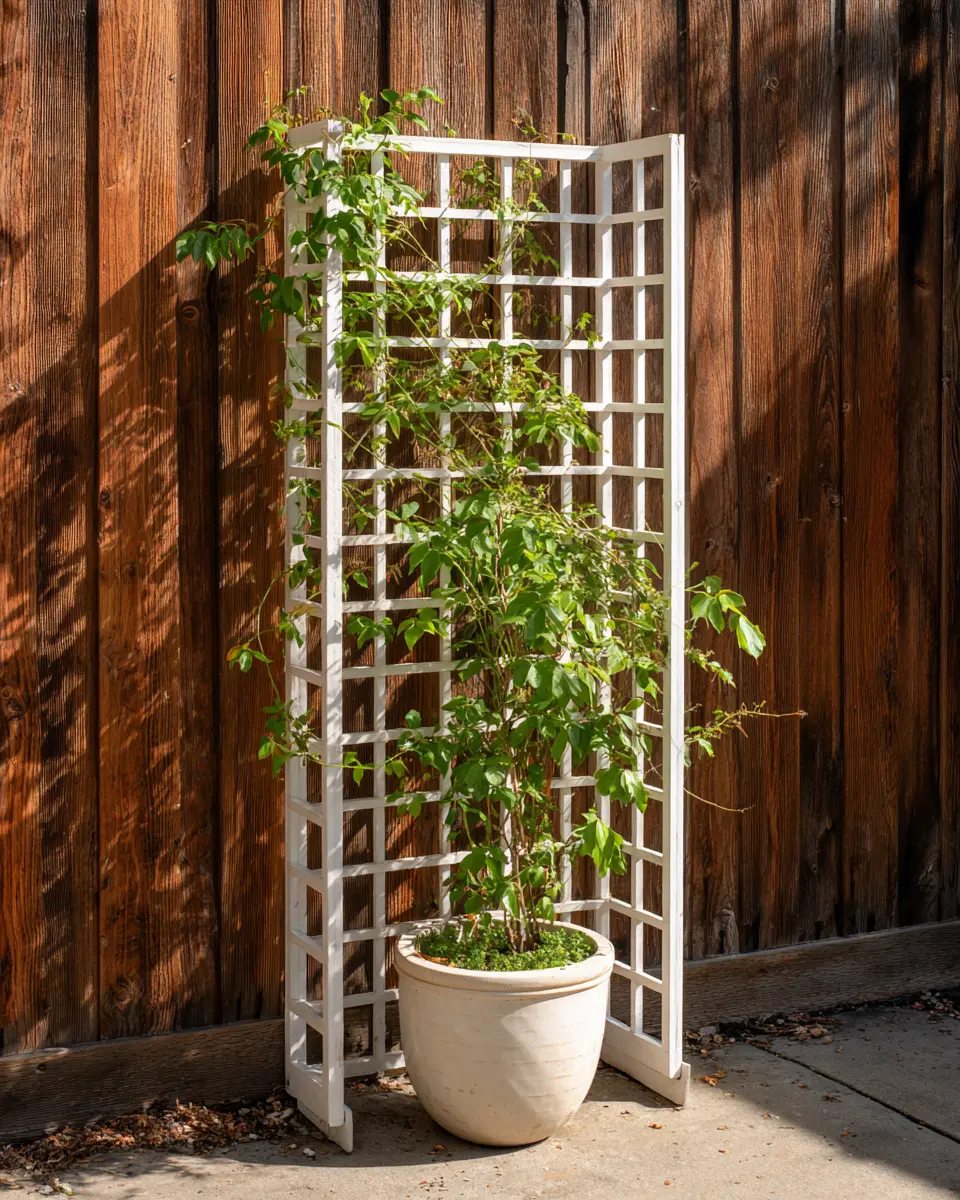 Folding Trellis with Potted Greenery