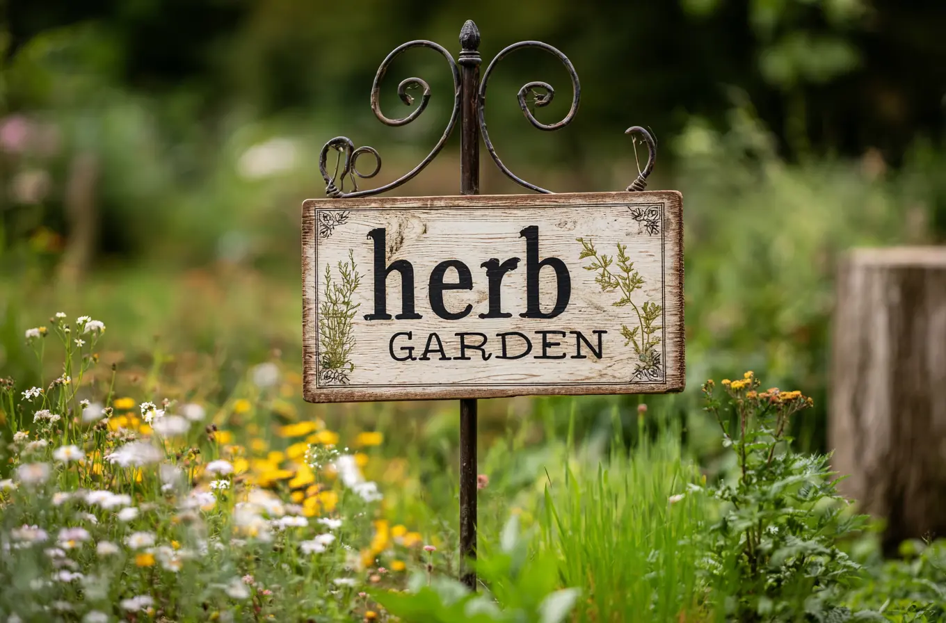 Charming Herb Garden Sign