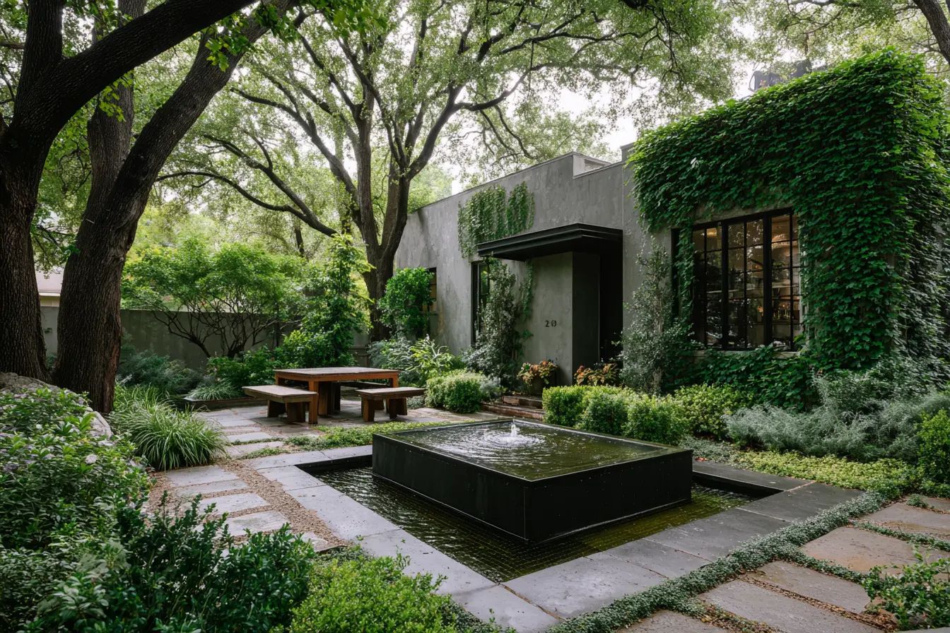Modern Garden Fence with Green Elegance