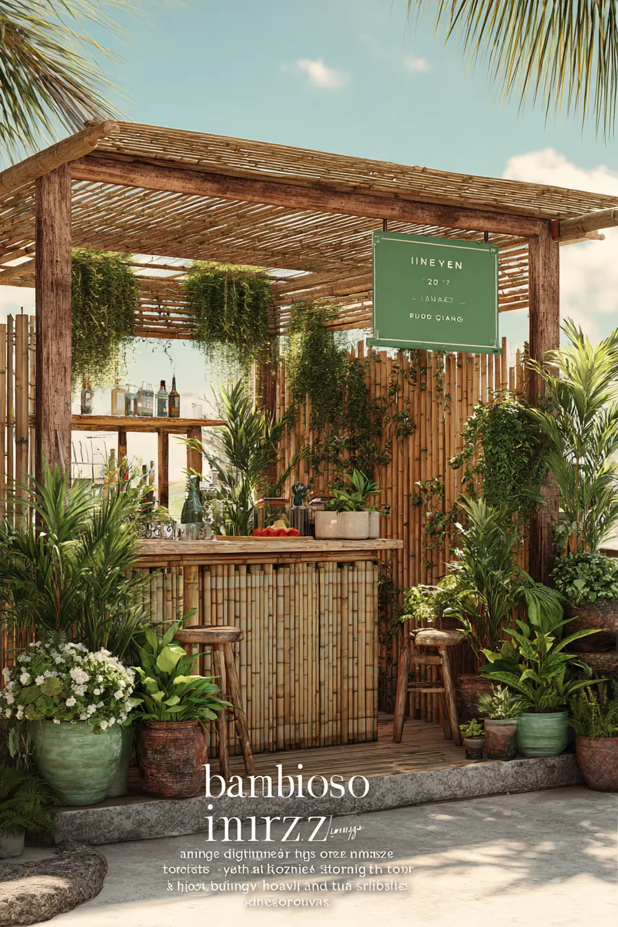 Bamboo Bar for a Tropical Backyard