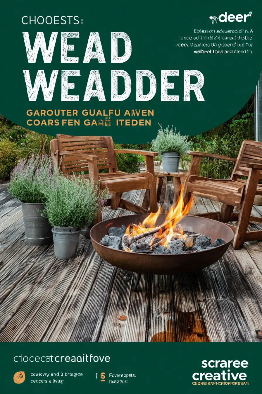 Wooden Deck with Fire Bowl