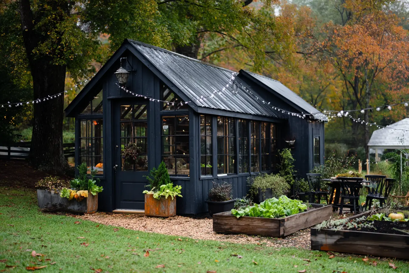 Black Greenhouse Shed