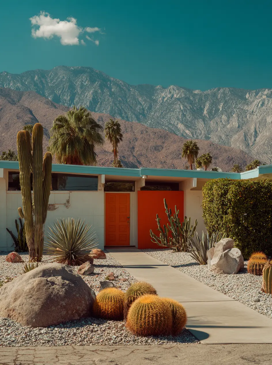 Desert Rock Garden with Cactus Style