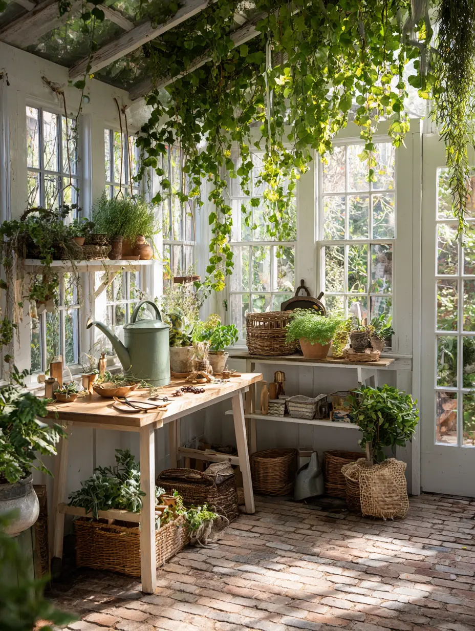 Sunlit Greenhouse Shed