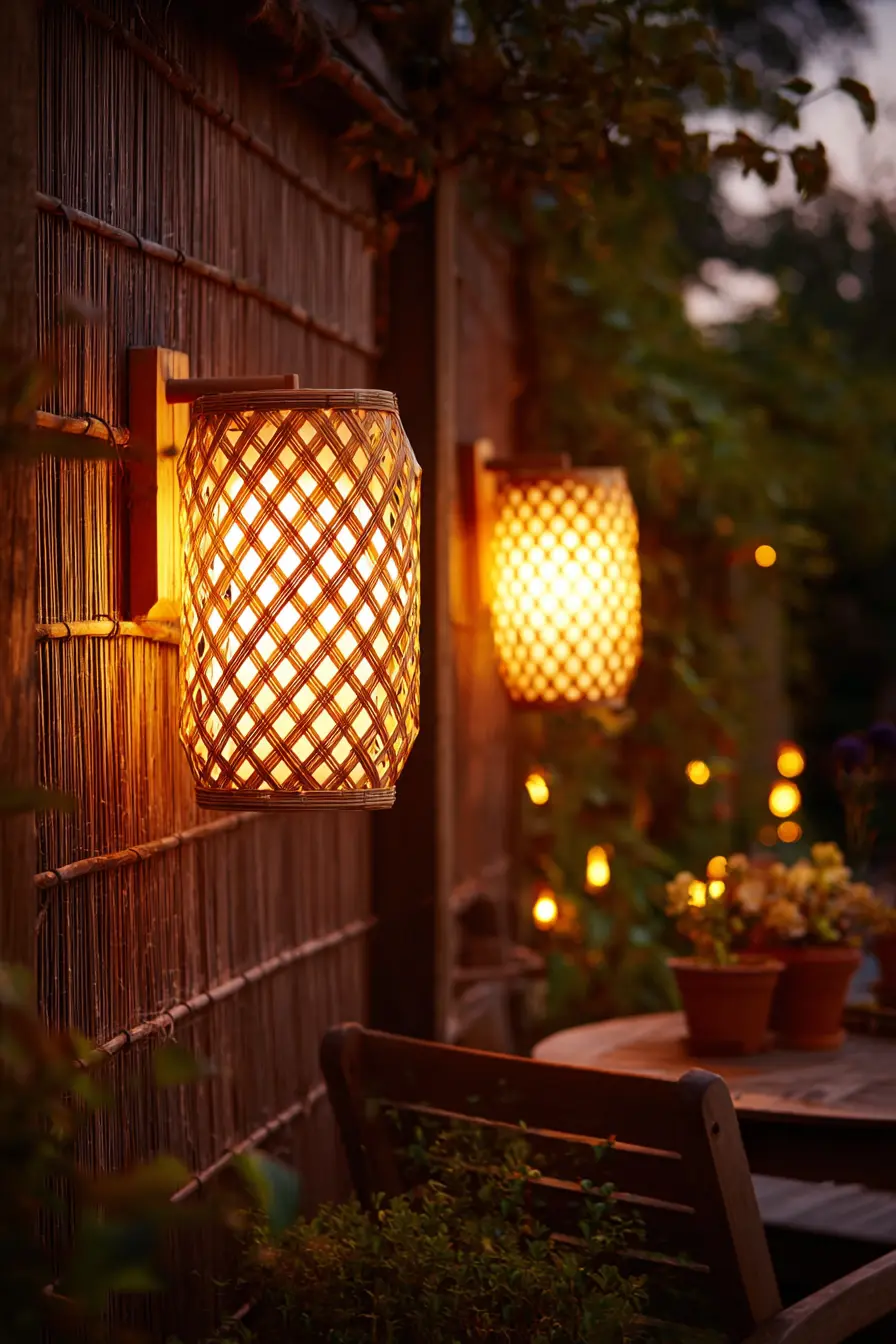 DIY Bamboo Lantern Wall Lights