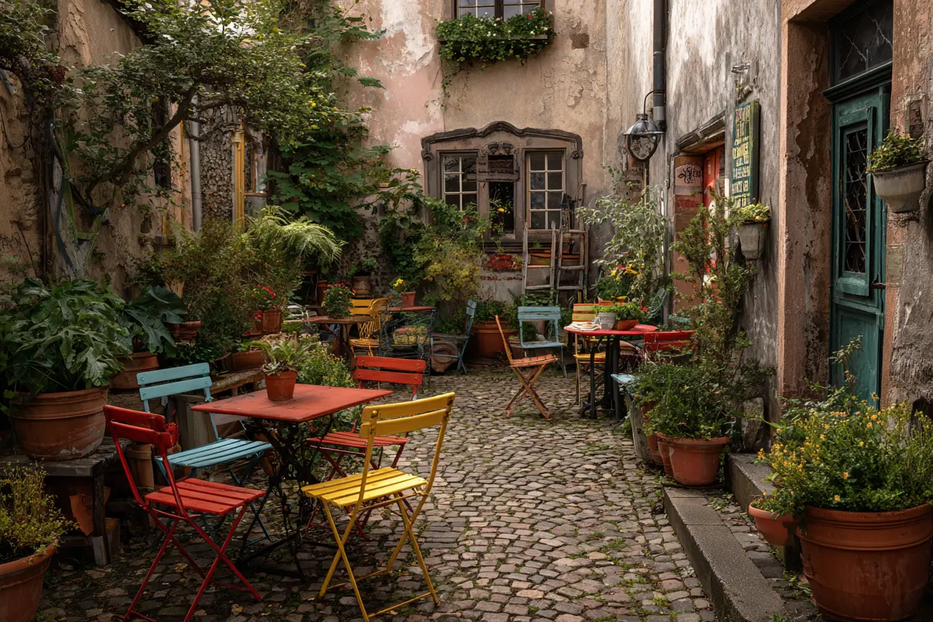 Colorful Courtyard Garden Café