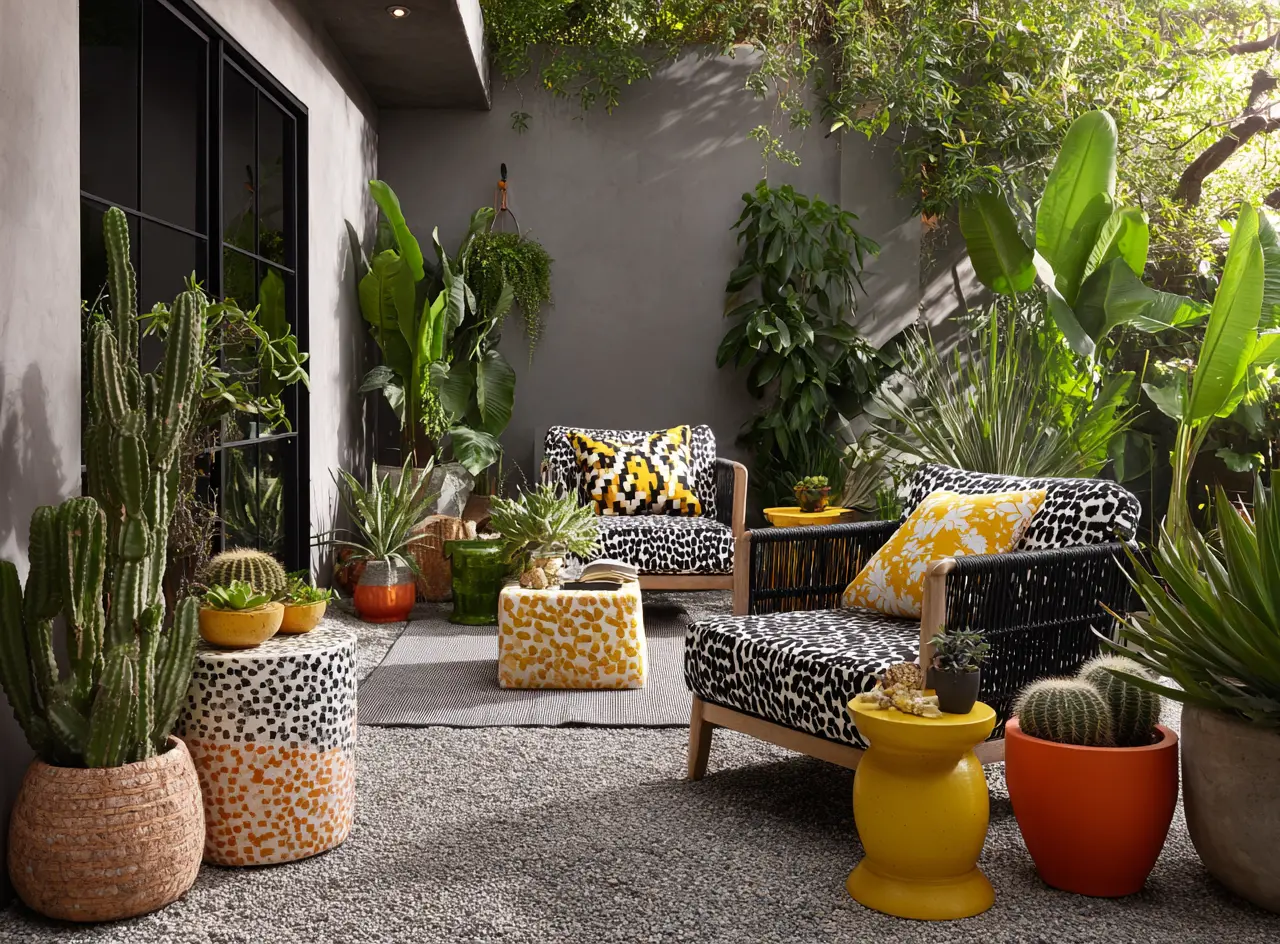 Decorate Outdoor Walls with Plants and Bold Textures