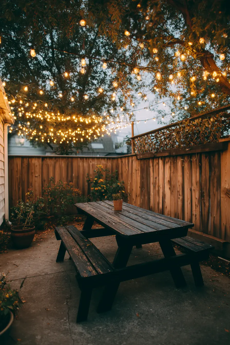 Backyard Glow with String Lights
