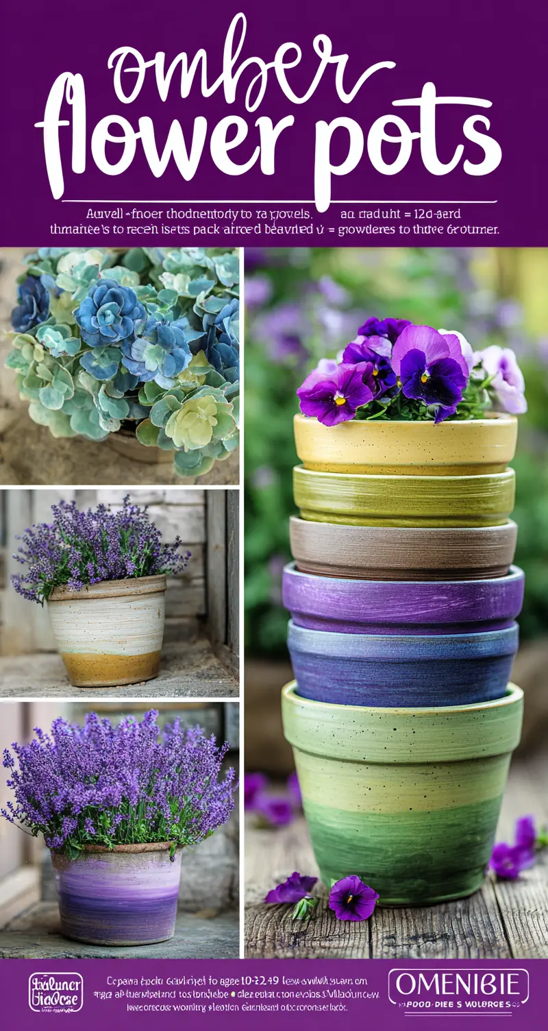 Ombre Flower Tower with Colorful Pots