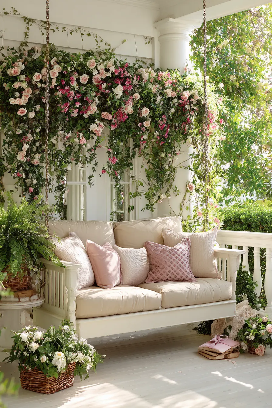 Romantic Porch Garden Swing