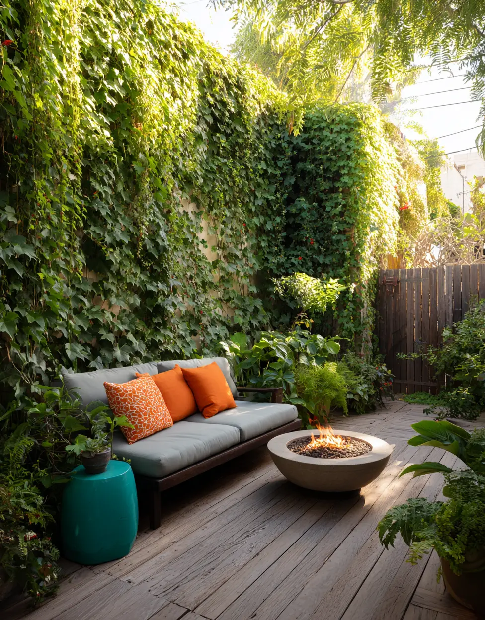Small Patio with Cozy Fire Feature