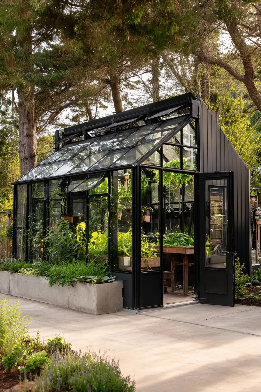 Modern Black Frame Greenhouse