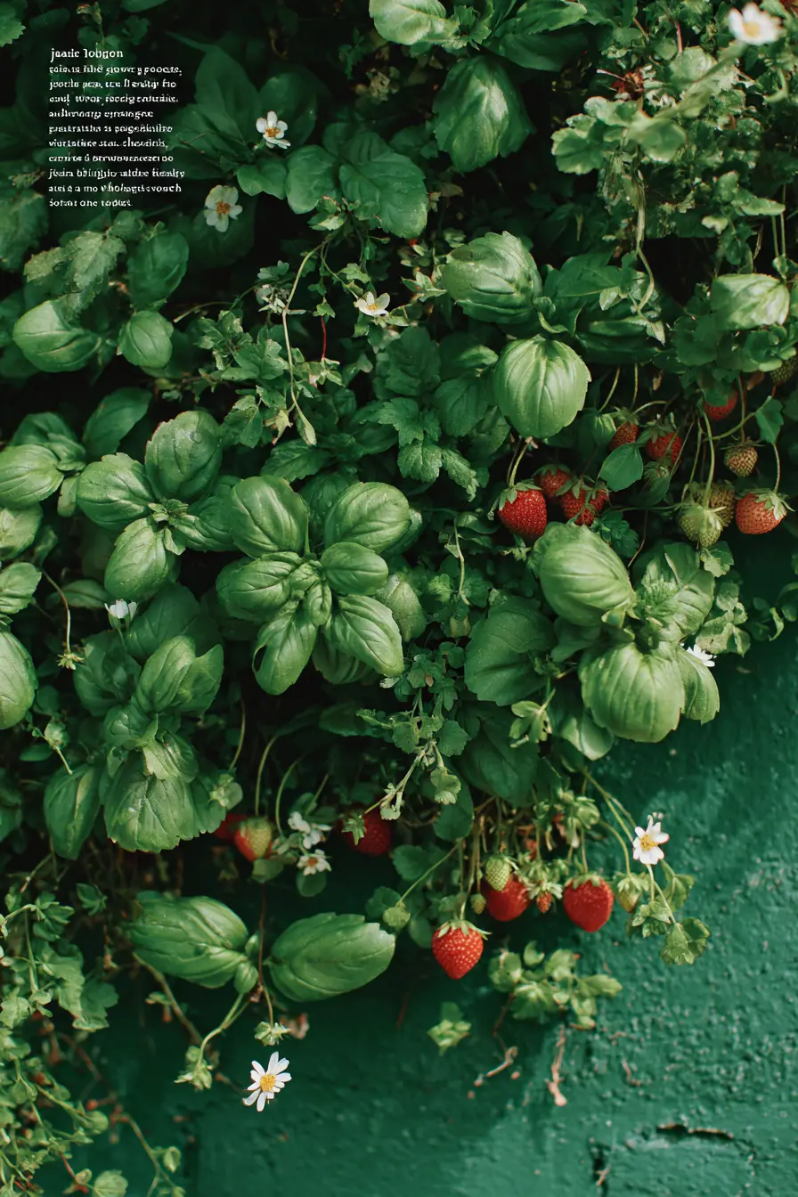 Vertical Herb and Strawberry Wall