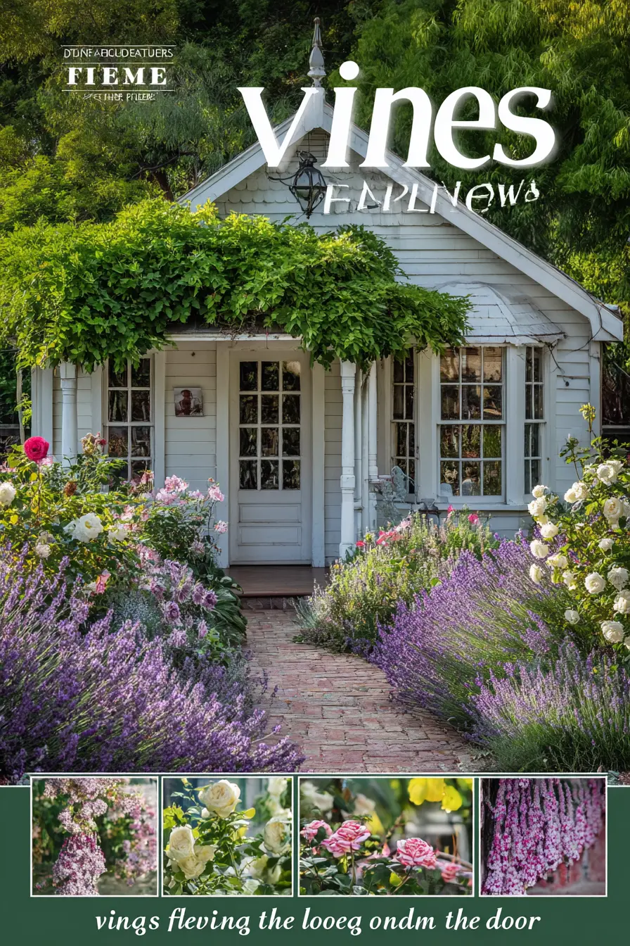 Cottage Entry with Flowering Vines
