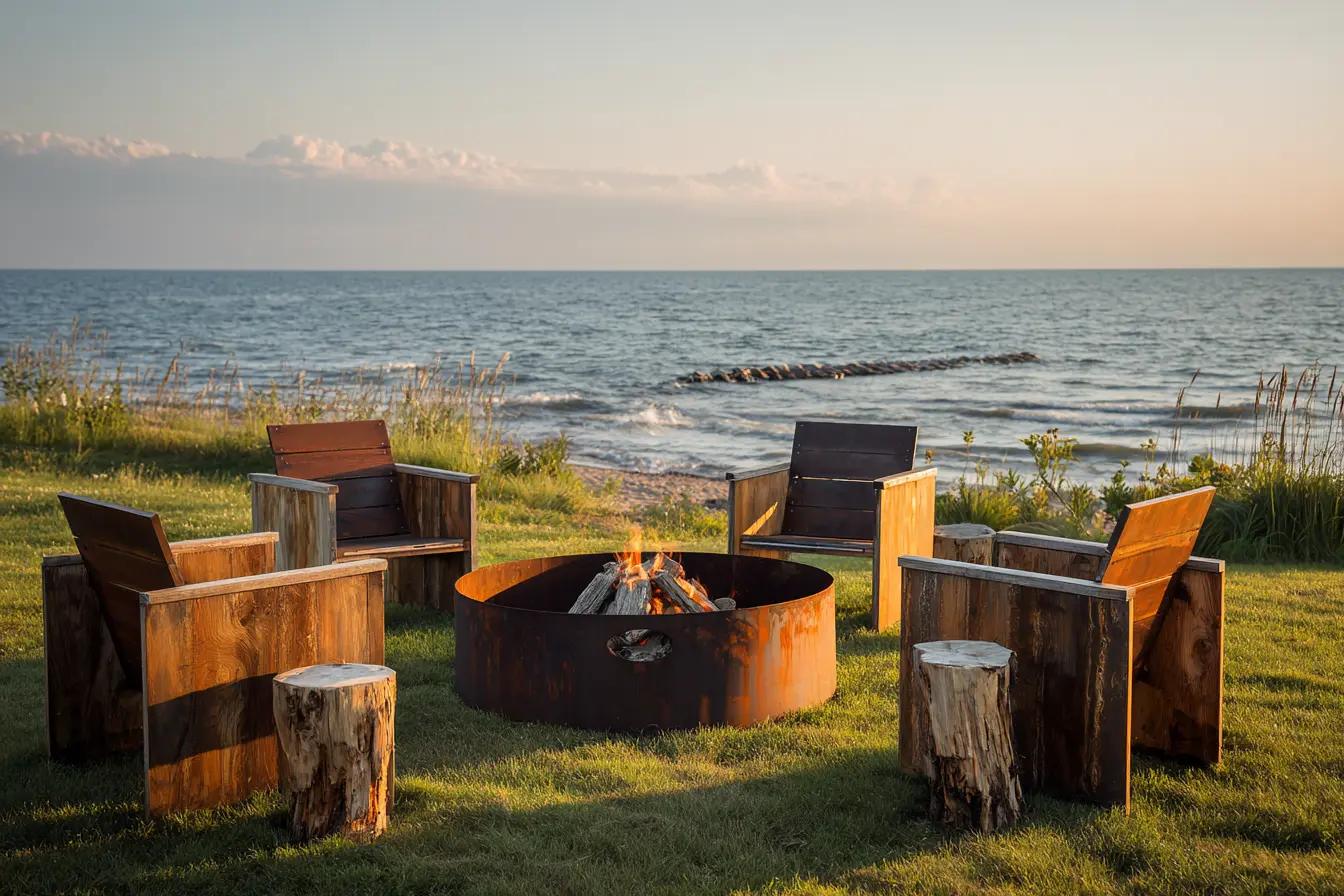 Coastal Fire Pit with Ocean Views