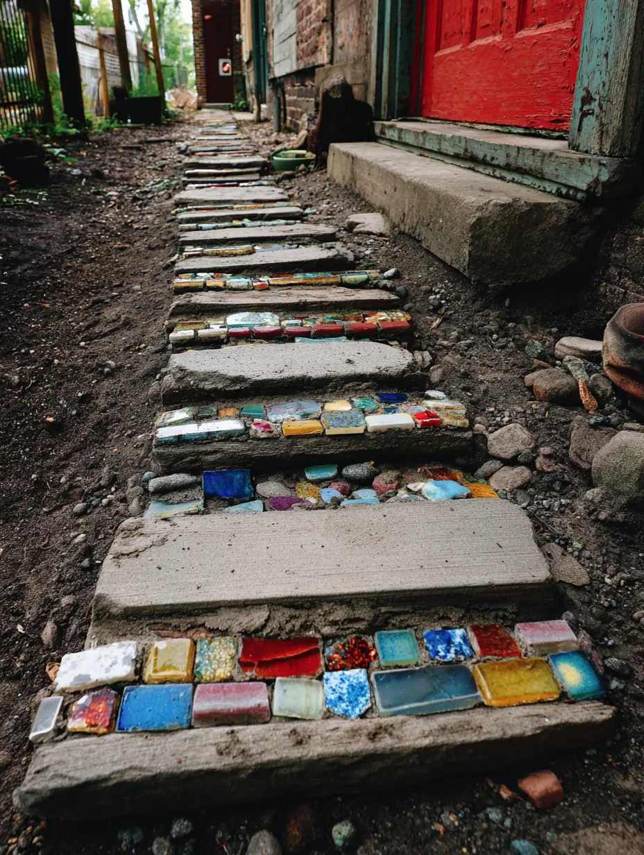 Colorful Mosaic Stepping Stones
