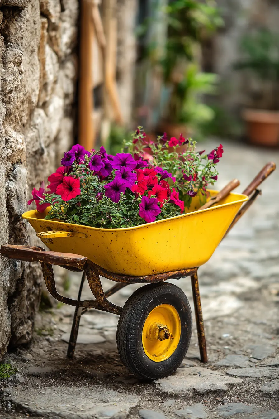 Wheelbarrow Flower Planter