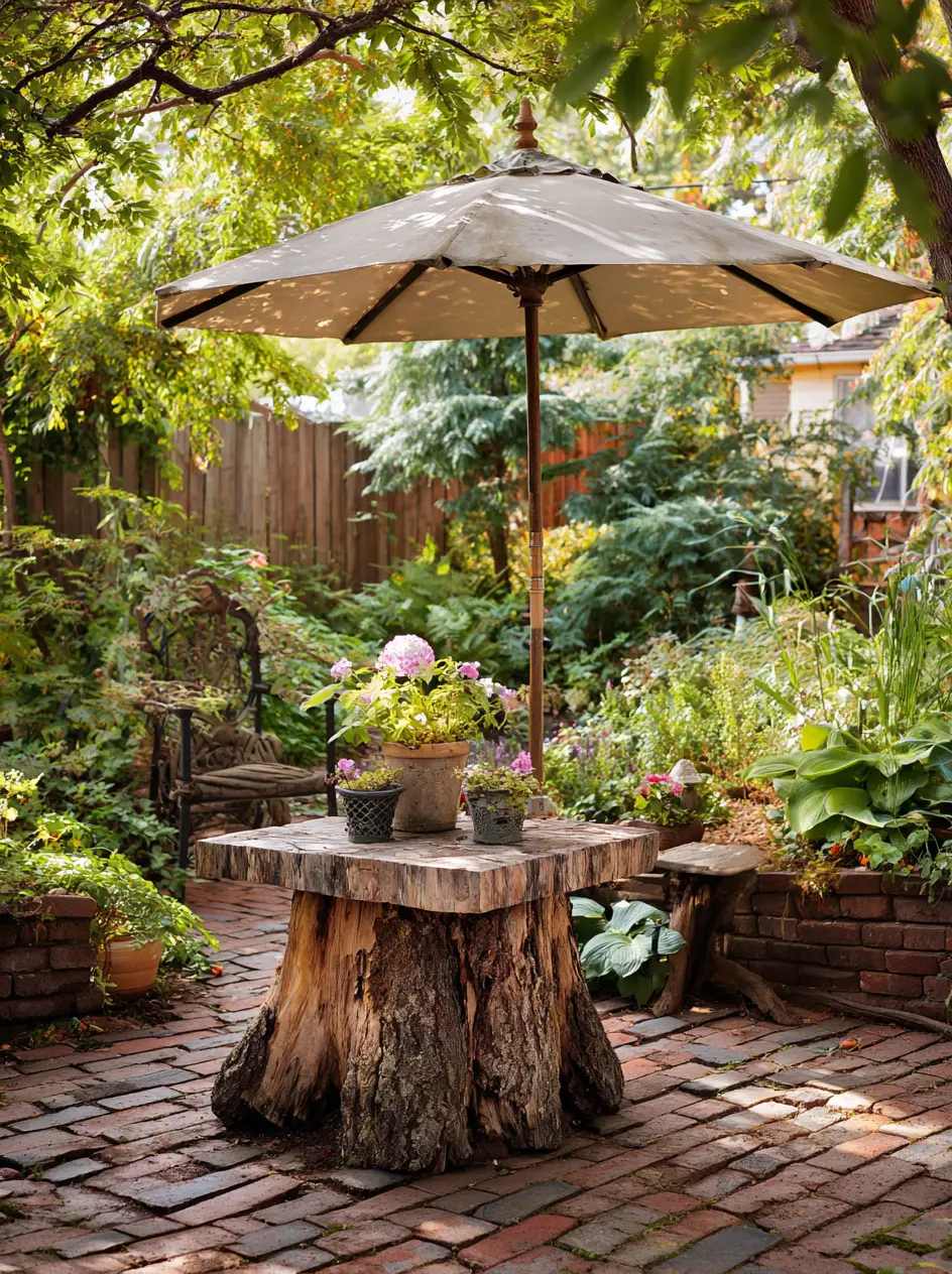 Tree Stump Table with a Natural Touch