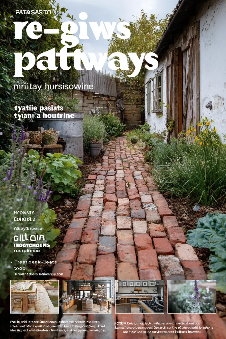 Rustic Brick Pathway with Garden Borders