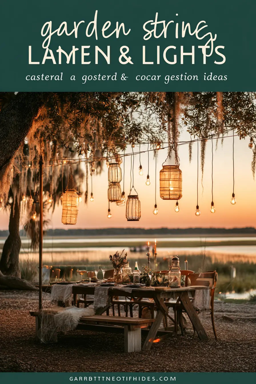 Coastal Garden Dining with Lantern Glow
