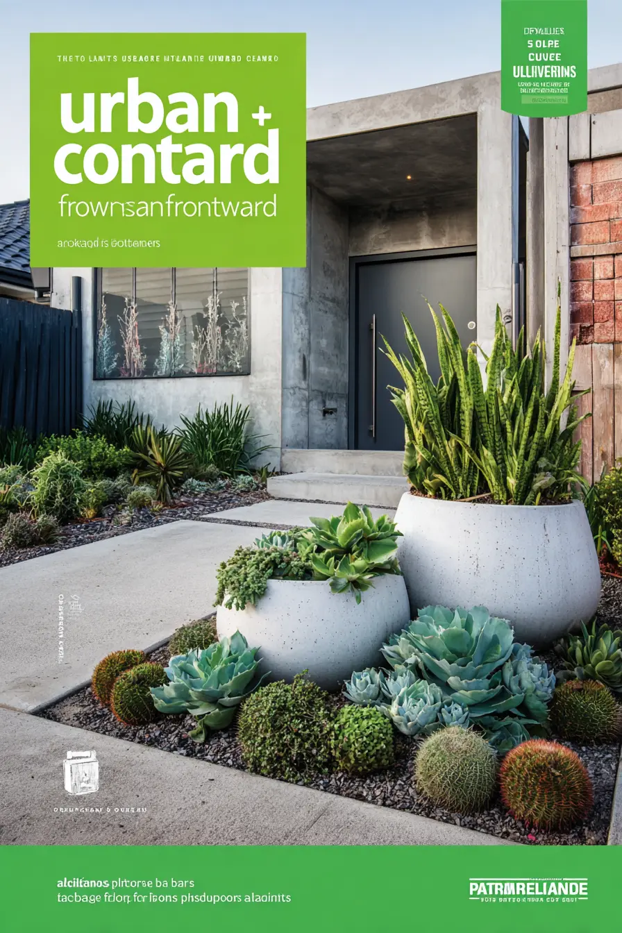 Modern Front Yard with Succulent Style