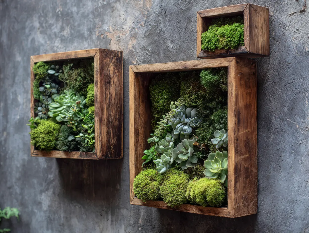 Framed Succulent Wall Garden