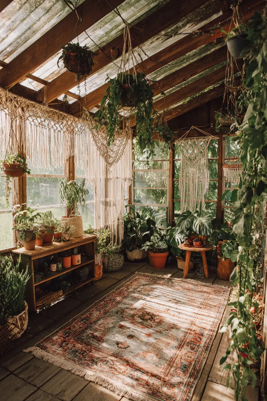 Boho Greenhouse Retreat