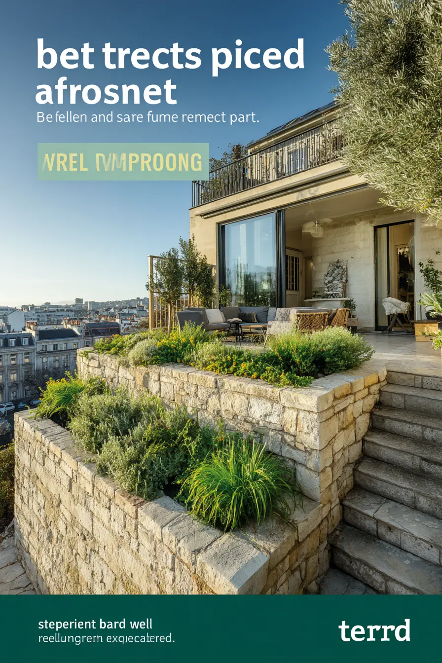 Terraced Front Yard with Stone Walls