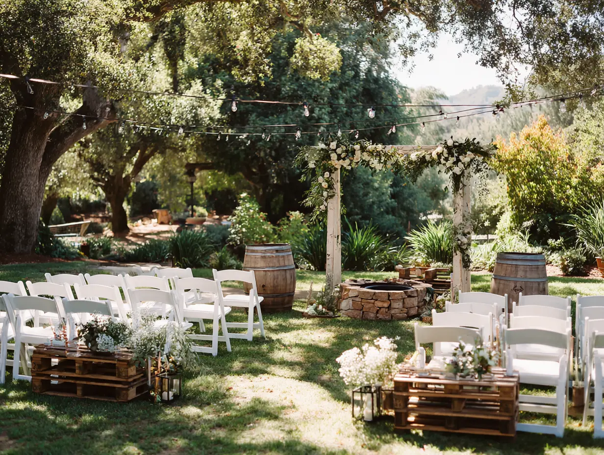 Garden Fire Pit with Wedding Charm