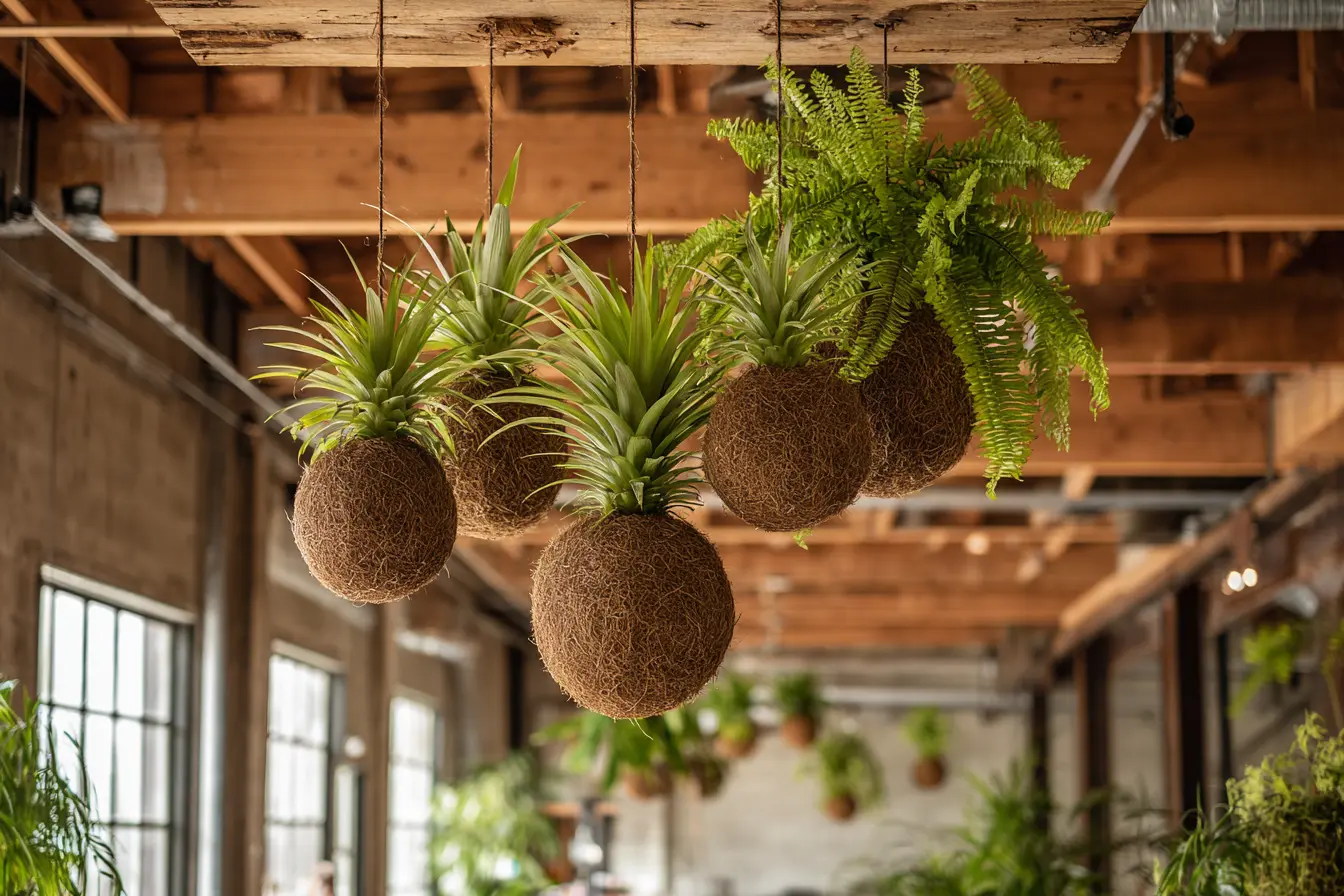 Hanging Kokedama Garden