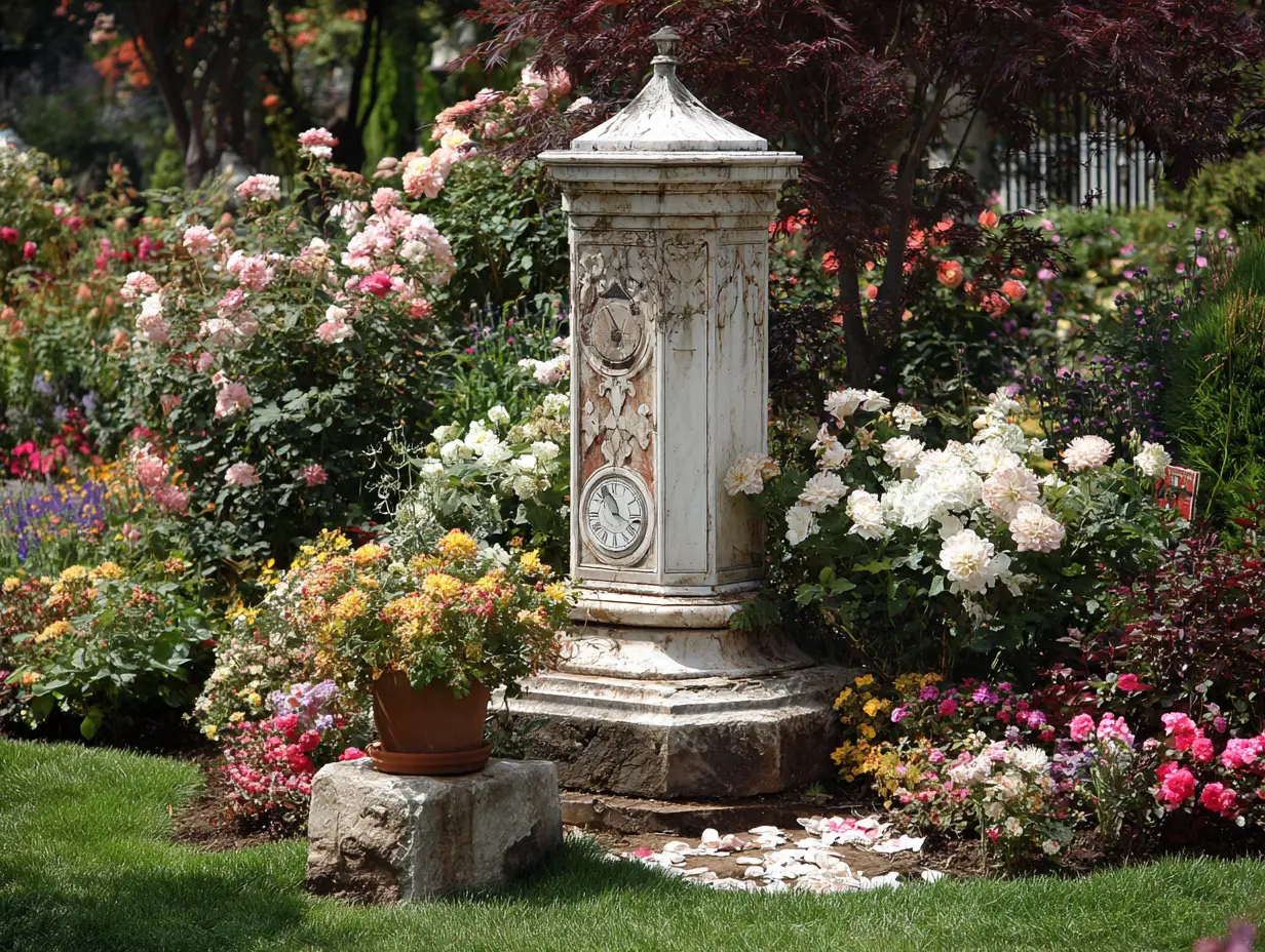 Elegant Garden Clock as a Focal Point