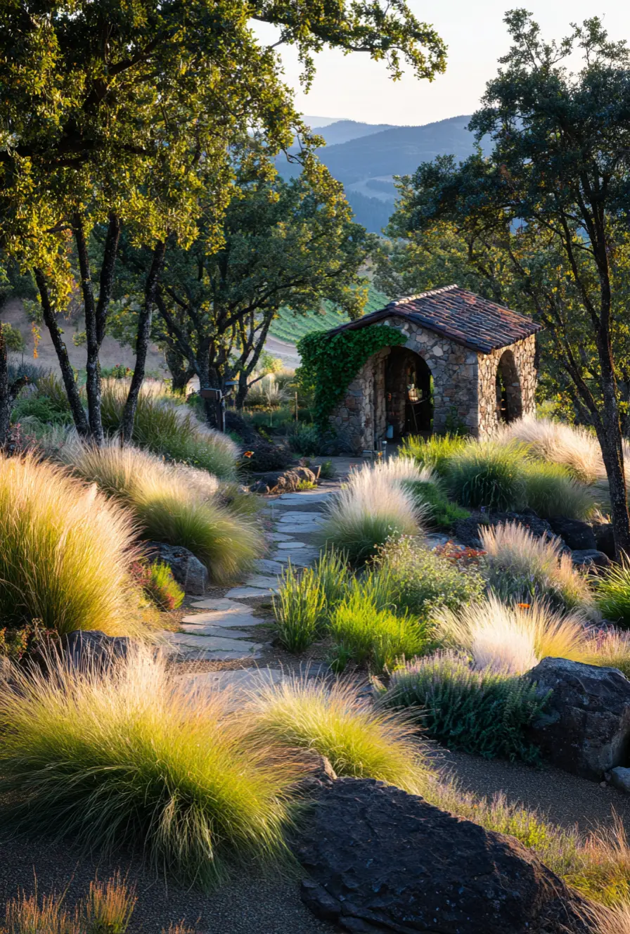 Serene Stone Pathway Through Natural Landscaping