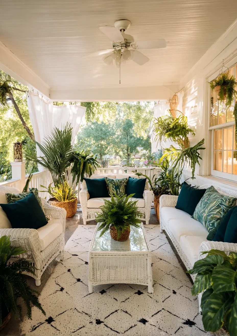 DIY Porch Retreat with Lush Greenery