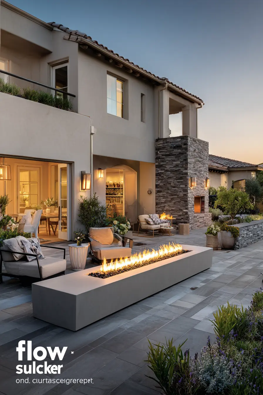 Modern Courtyard with Fire Feature
