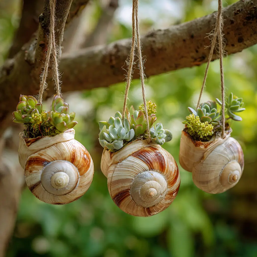Hanging Seashell Fairy Planters