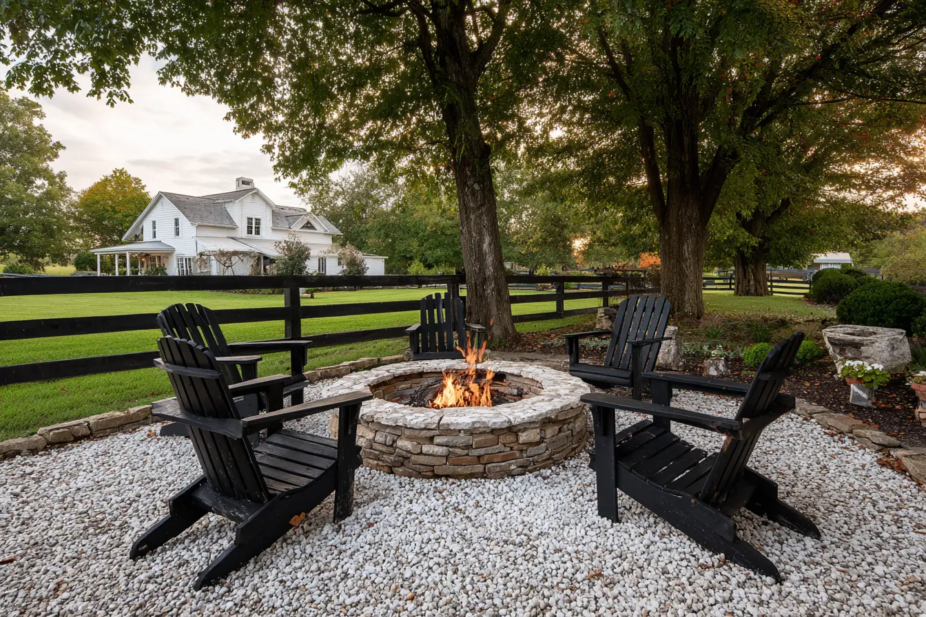 Farmhouse Fire Pit with Country Charm