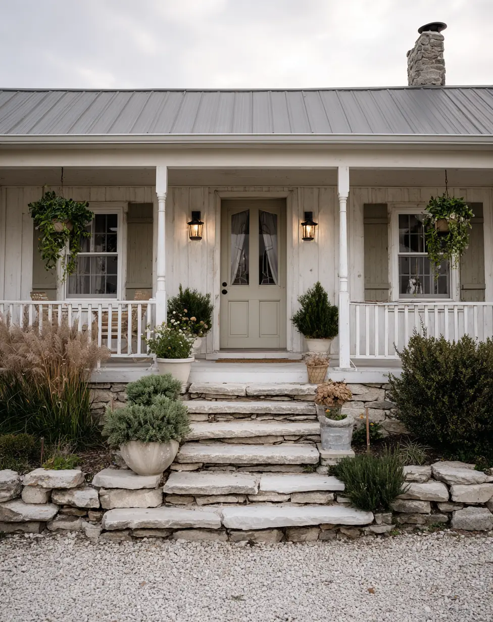 Layered Stone Entrance Steps