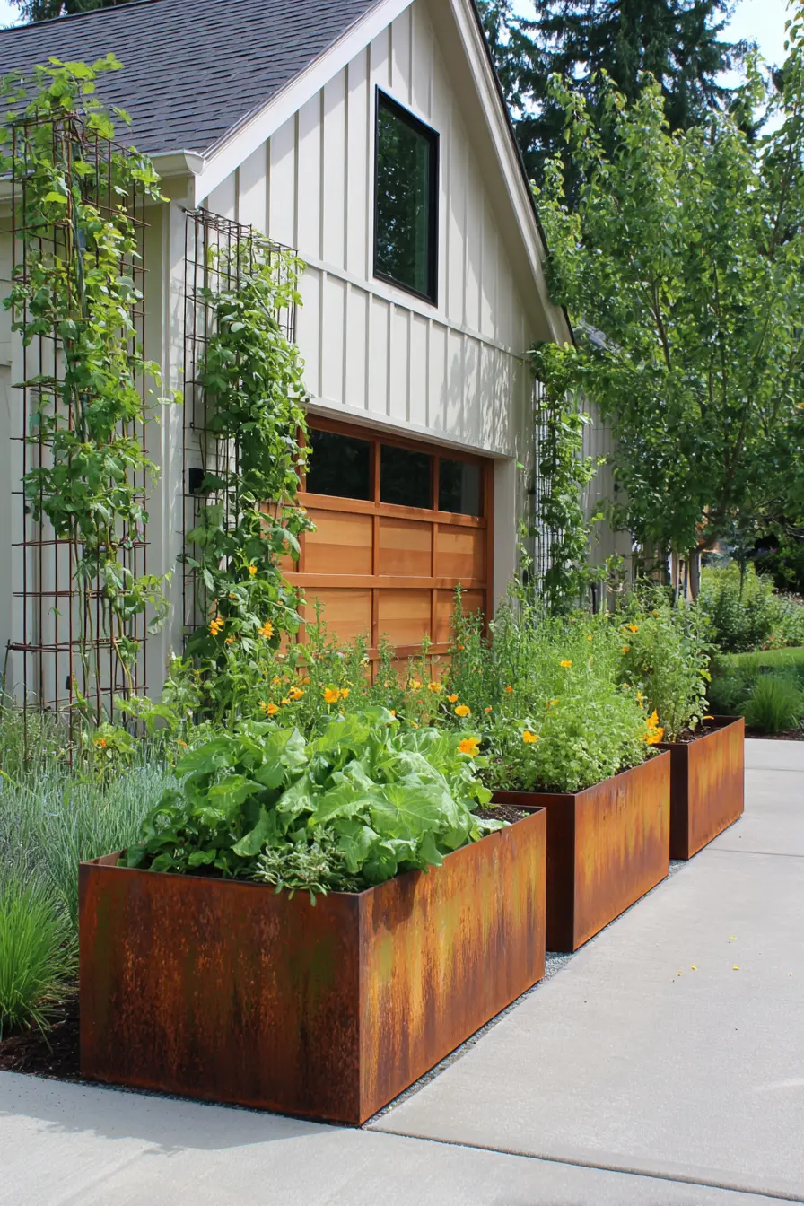 Rustic Raised Garden Beds for a Modern Touch