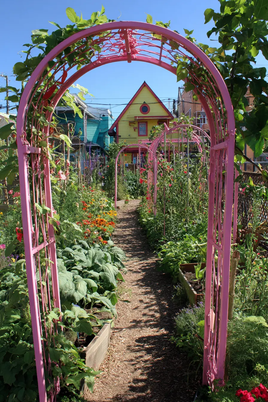 Bright Garden Arches for a Playful Pathway