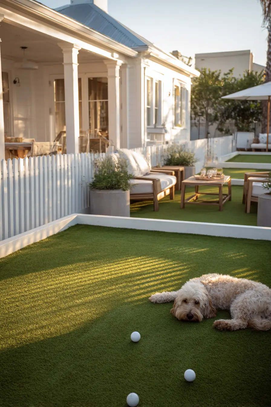 Low-Maintenance Backyard with Artificial Turf