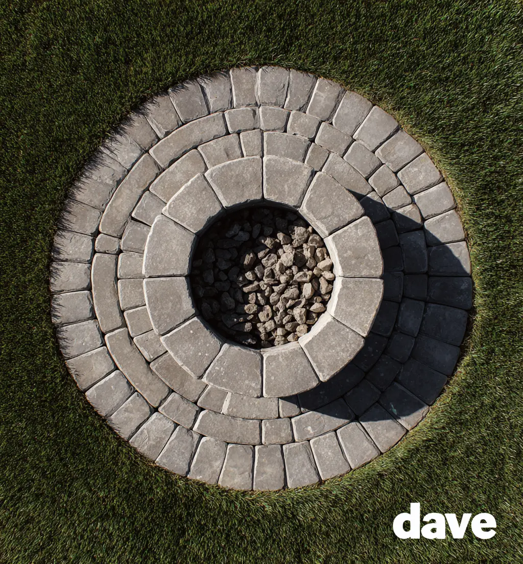 Modern Stone Fire Pit with Clean Lines
