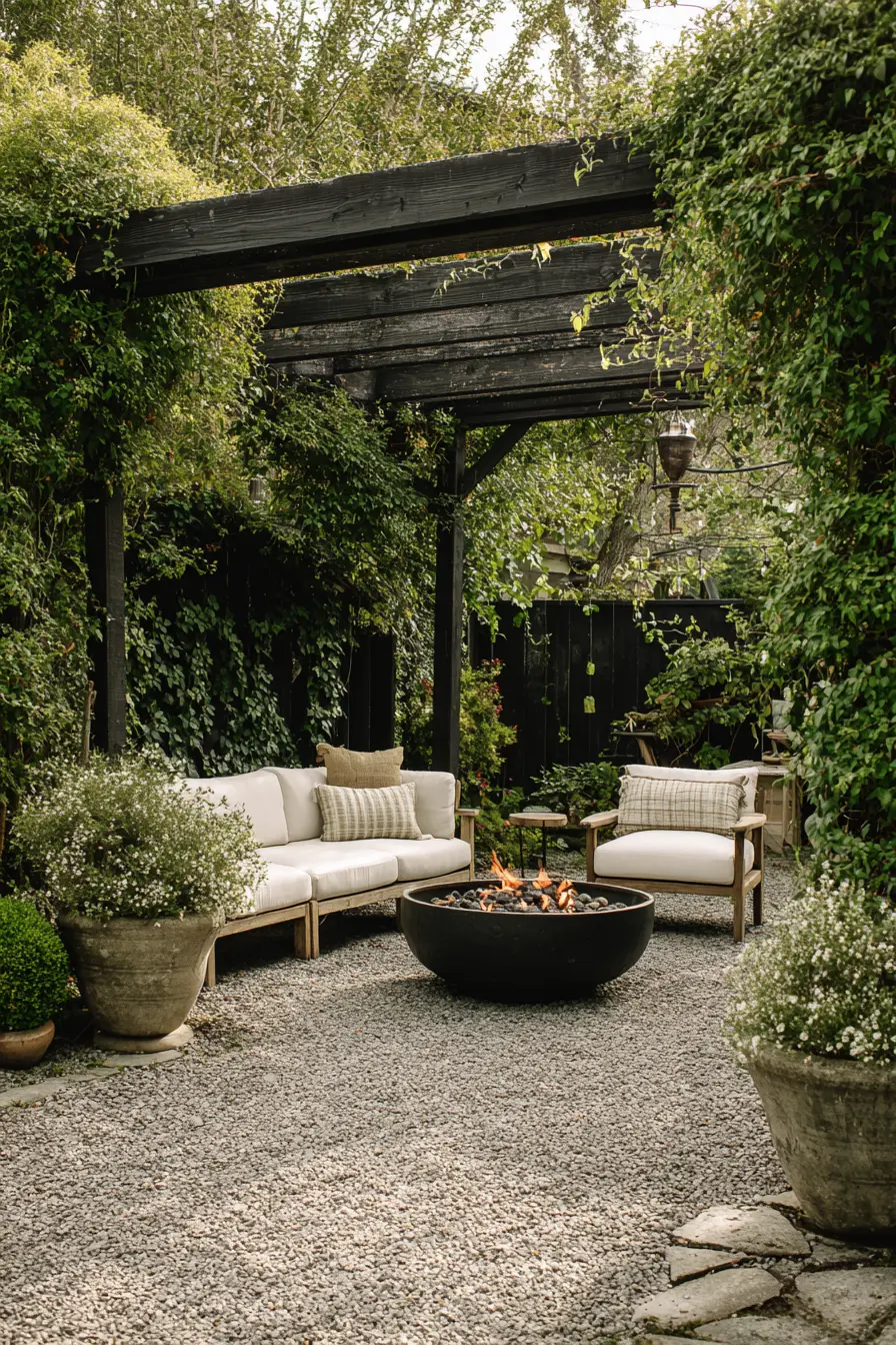 Garden Hideaway Fire Pit with Natural Greenery
