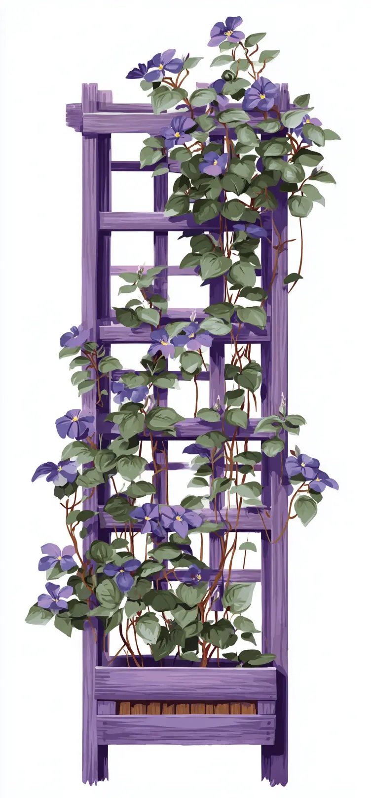 Bold Purple Trellis with Clematis