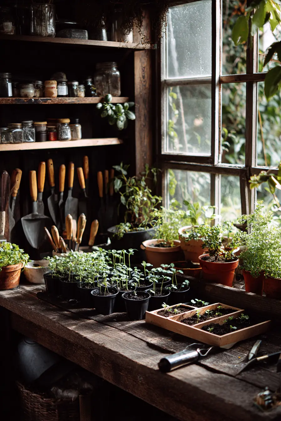 Rustic Potting Bench Charm