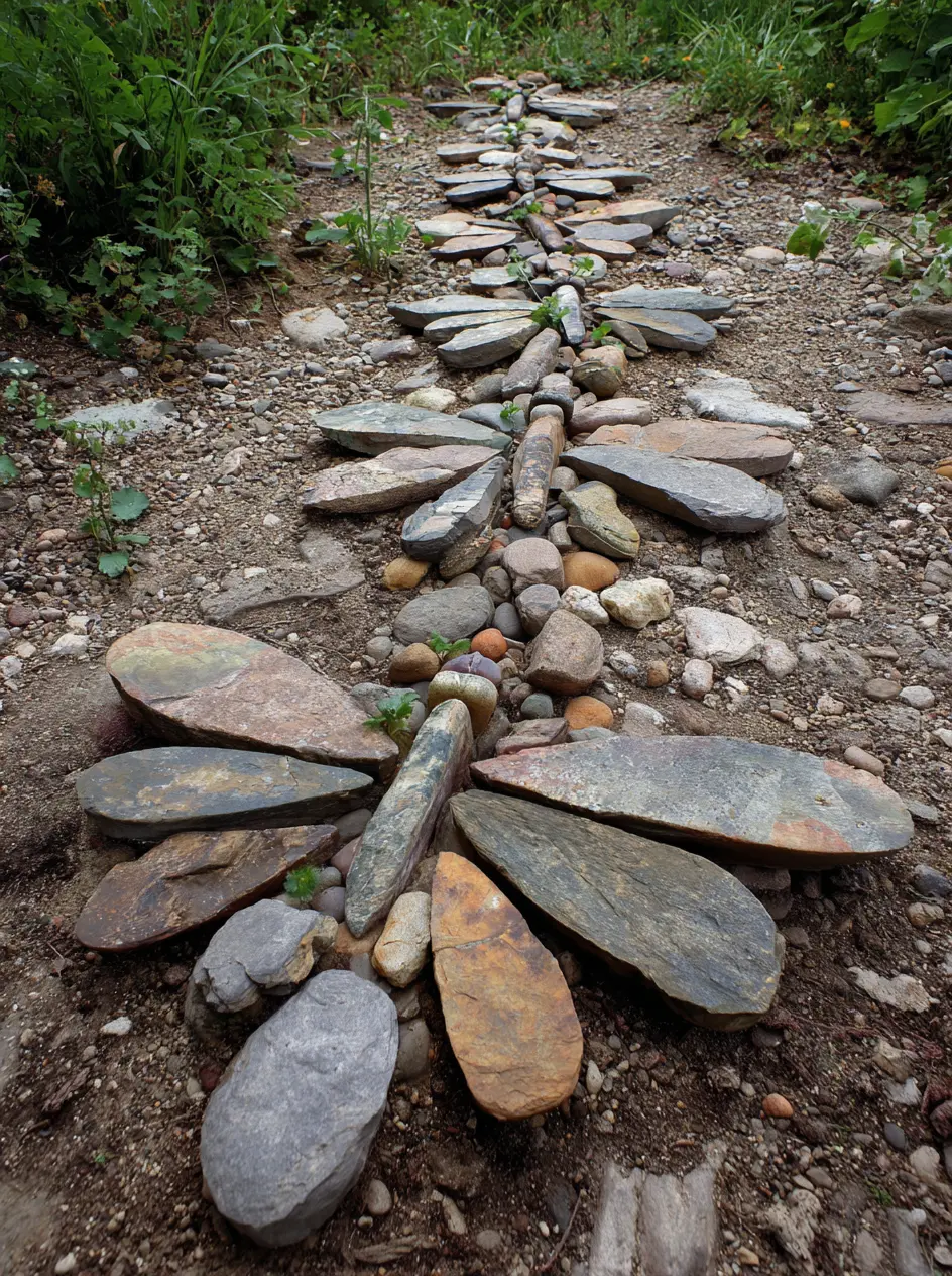 Dragonfly Pathway with Garden Stones