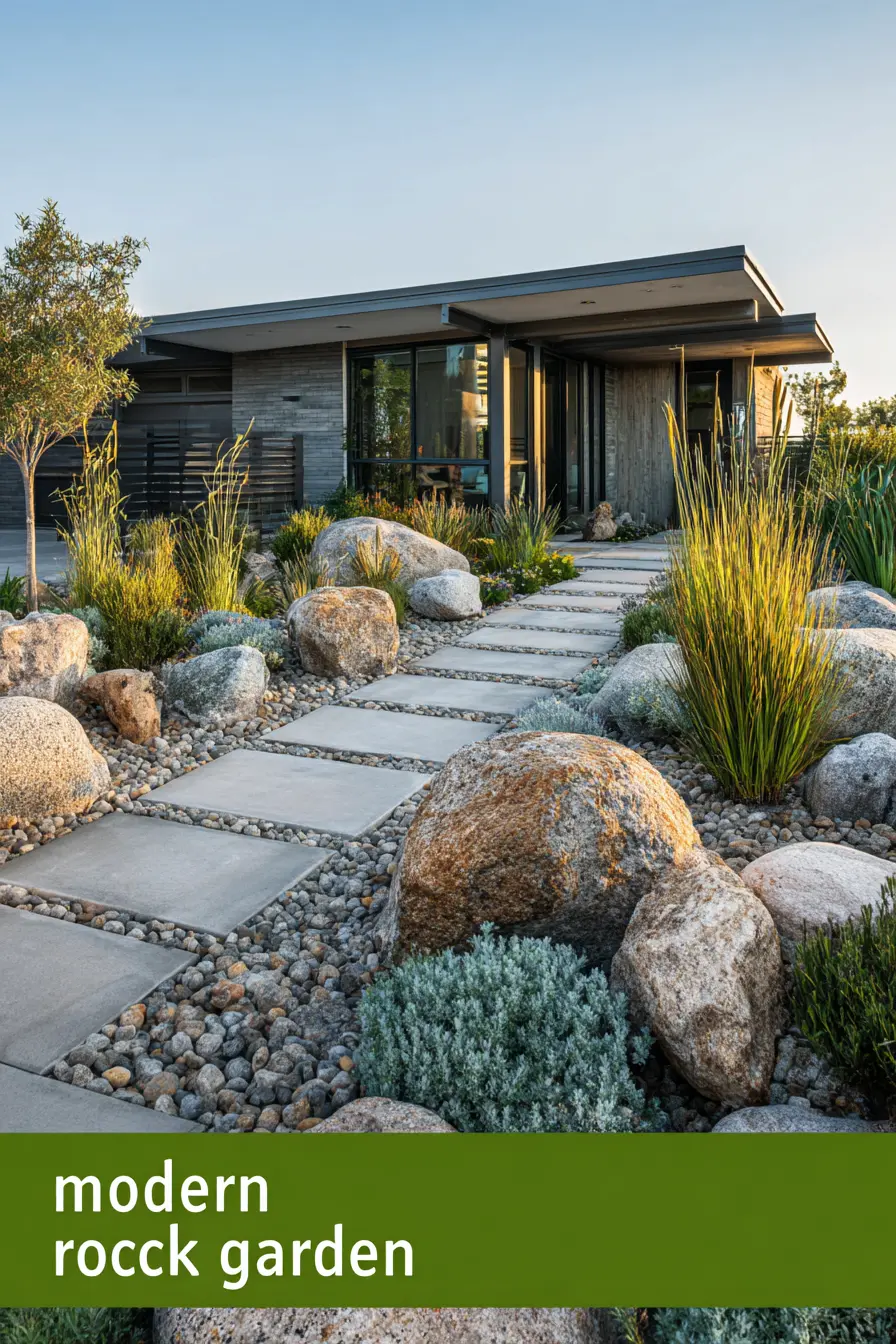 Modern Rock Garden with Natural Flow