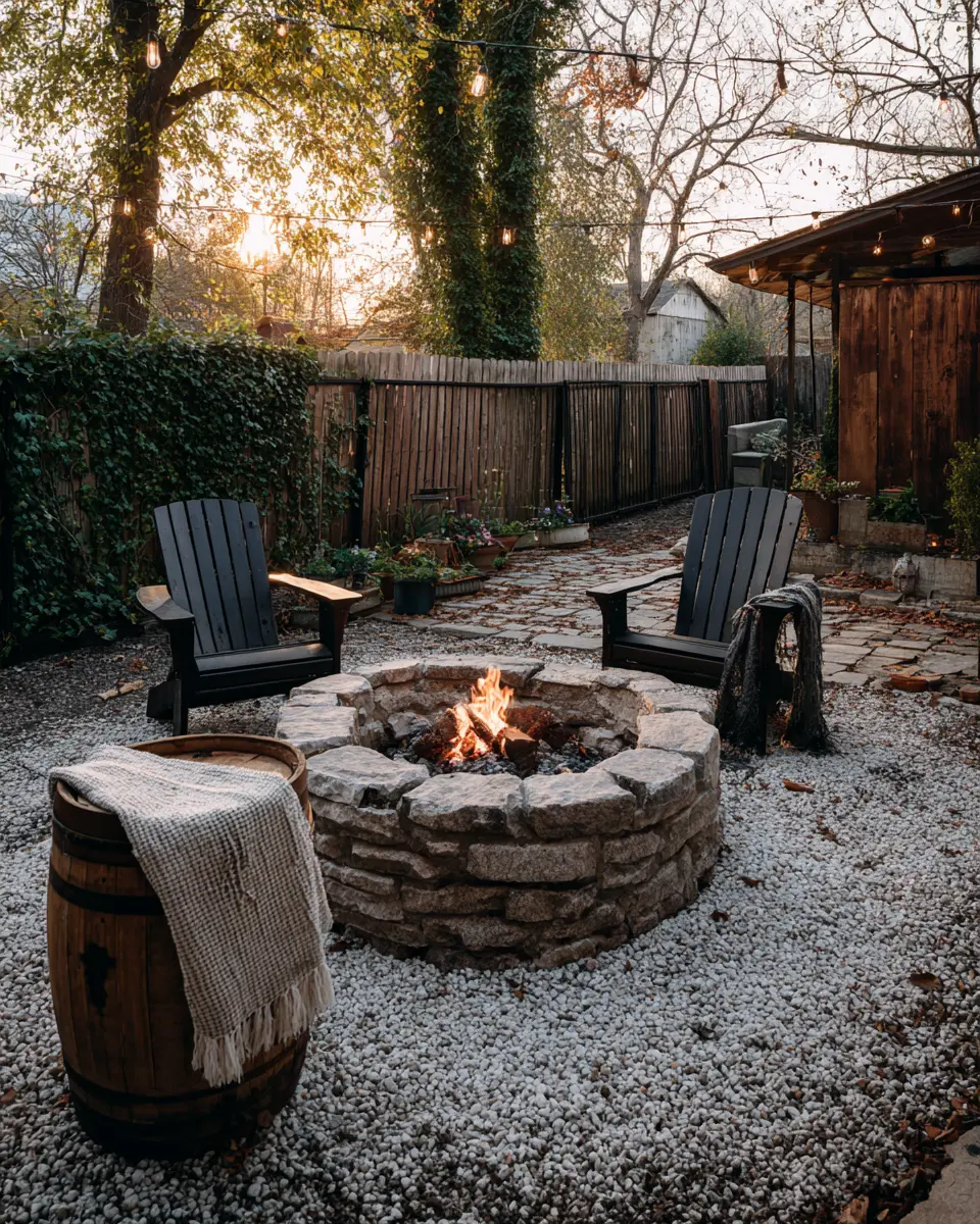 DIY Stone Fire Pit Gathering Spot