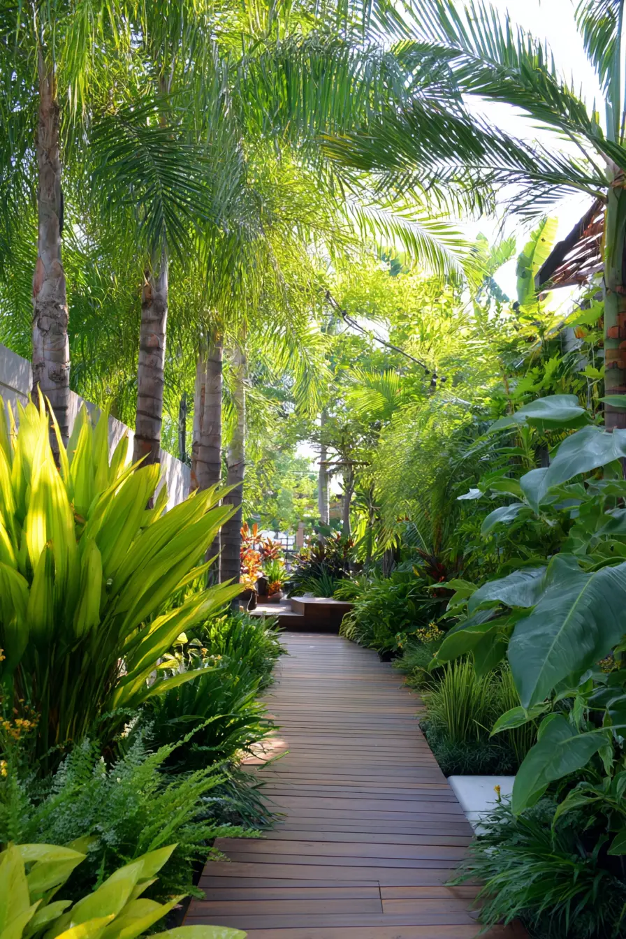 Tropical Walkway in a Coastal Garden